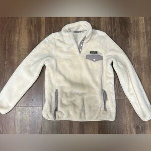 L.L. Bean Cream Fleece Pullover Jacket
